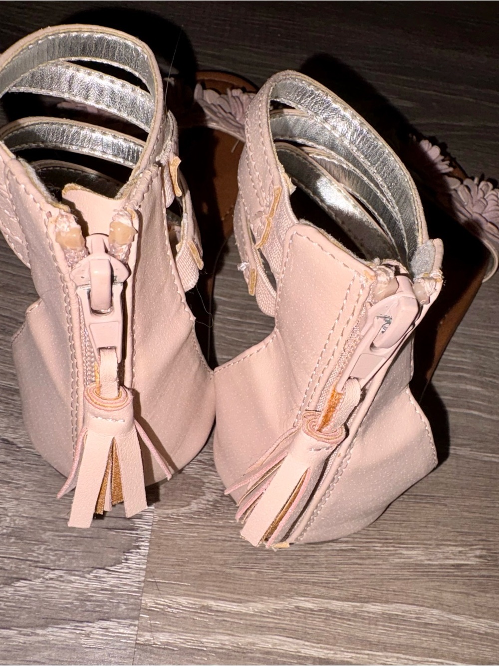 Justice Pink Floral Ankle-Strap Girls Sandals - Picture 2 of 3